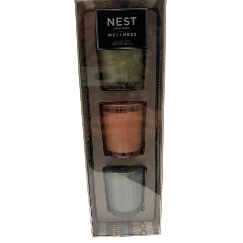 NEST New‎ York Wellness Votive Trio Mint Eucalyptus Himalayan Salt Rosewater